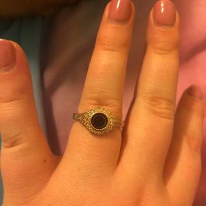 Art Deco style ring with black gem